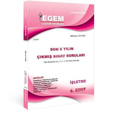 4.Sınıf İşletme Bahar Dönemi Çıkmış Sınav Soruları 2012-2018 8.Yarıyıl