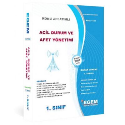 1.Sınıf Acil Durum Ve Afet Yönetimi Bahar Dönemi Konu Anlatımlı Soru B