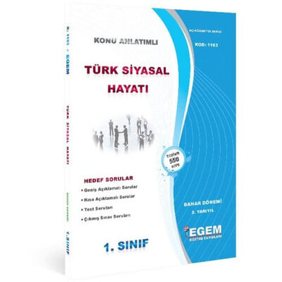 1.Sınıf Türk Siyasal Hayatı Bahar Dönemi Konu Anlatımlı Soru Bankası 2