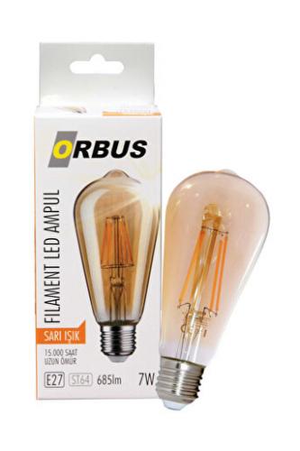 Orbus Led Filament Ampul Amber ST64 6 watt 8697892200001