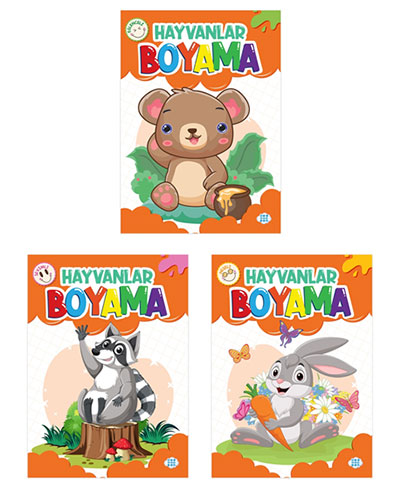 Hayvanlar Boyama Seti (3 Kitap Takım)