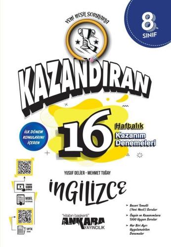 8. Sınıf LGS İngilizce Kazandıran 16 Haftalık Kazanım Denemeleri Ankar