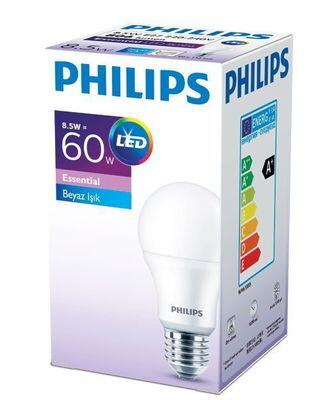 Philips Essential Led Ampul 8.5-60W Beyaz Renk E27 Normal Duy 87186967